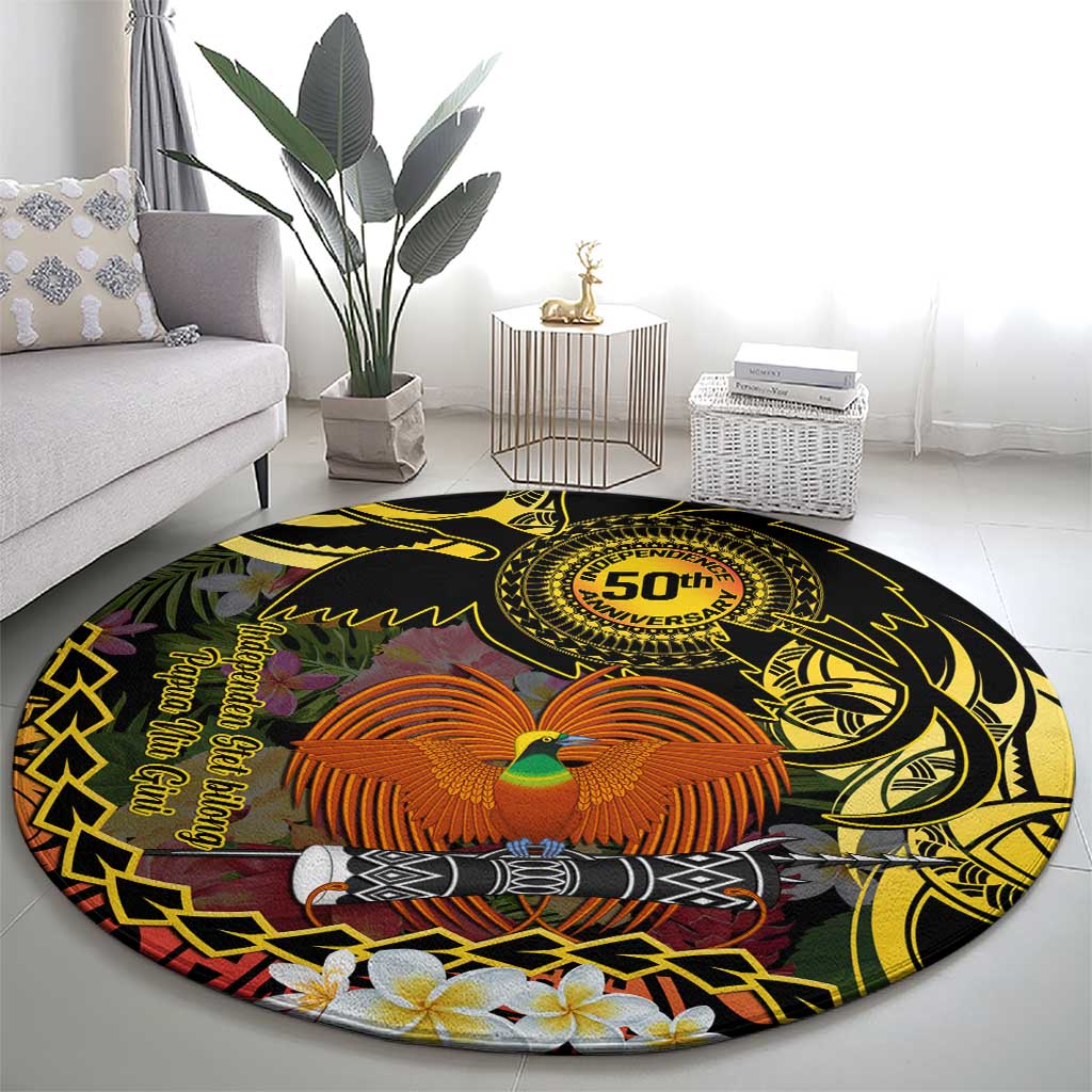 Papua New Guinea 50th Independence Anniversary Round Carpet Independen Stet bilong Papua Niu Gini LT14 - Polynesian Pride