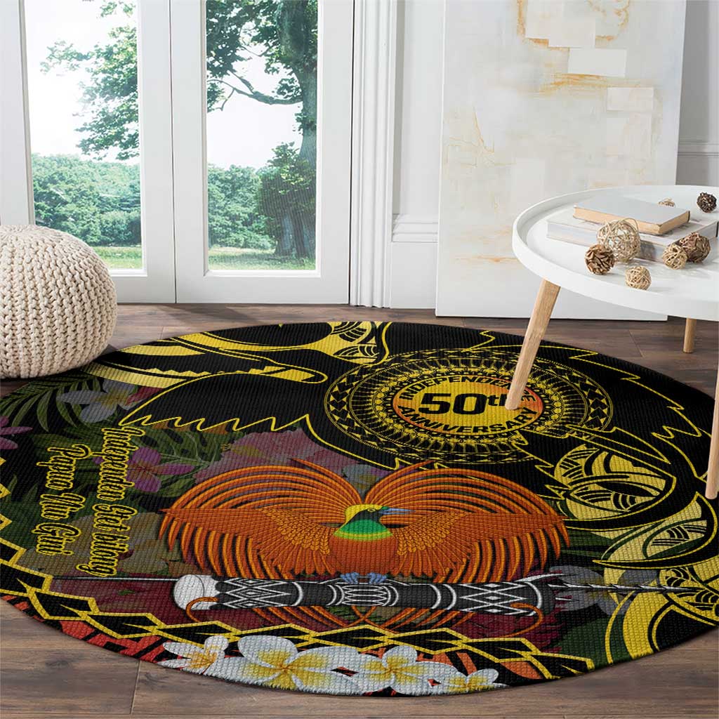 Papua New Guinea 50th Independence Anniversary Round Carpet Independen Stet bilong Papua Niu Gini LT14 - Polynesian Pride