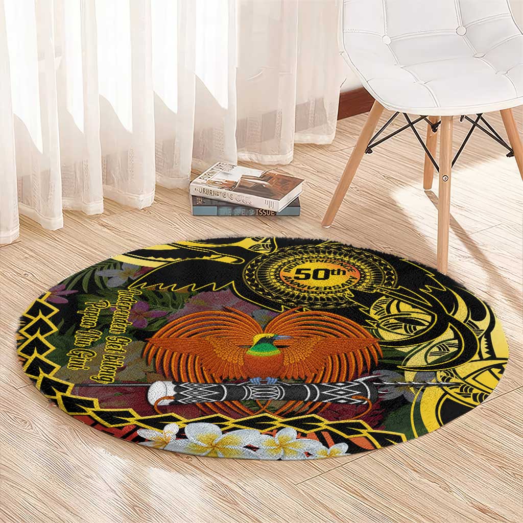 Papua New Guinea 50th Independence Anniversary Round Carpet Independen Stet bilong Papua Niu Gini LT14 - Polynesian Pride