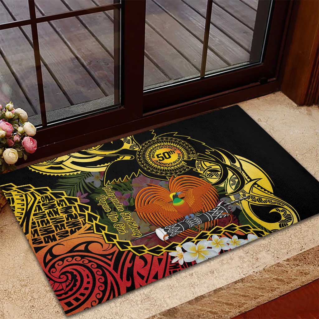 Papua New Guinea 50th Independence Anniversary Rubber Doormat Independen Stet bilong Papua Niu Gini LT14 - Polynesian Pride
