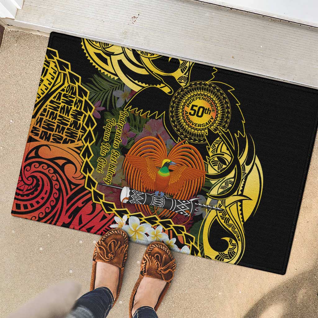 Papua New Guinea 50th Independence Anniversary Rubber Doormat Independen Stet bilong Papua Niu Gini LT14 - Polynesian Pride
