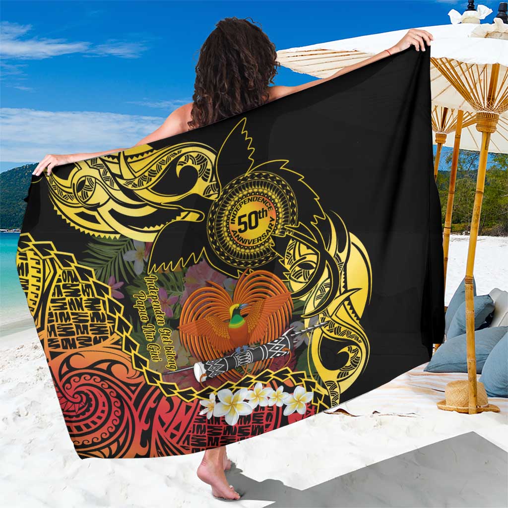 Papua New Guinea 50th Independence Anniversary Sarong Independen Stet bilong Papua Niu Gini LT14 One Size 44 x 66 inches Black - Polynesian Pride