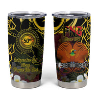 Papua New Guinea 50th Independence Anniversary Tumbler Cup Independen Stet bilong Papua Niu Gini LT14 Black - Polynesian Pride