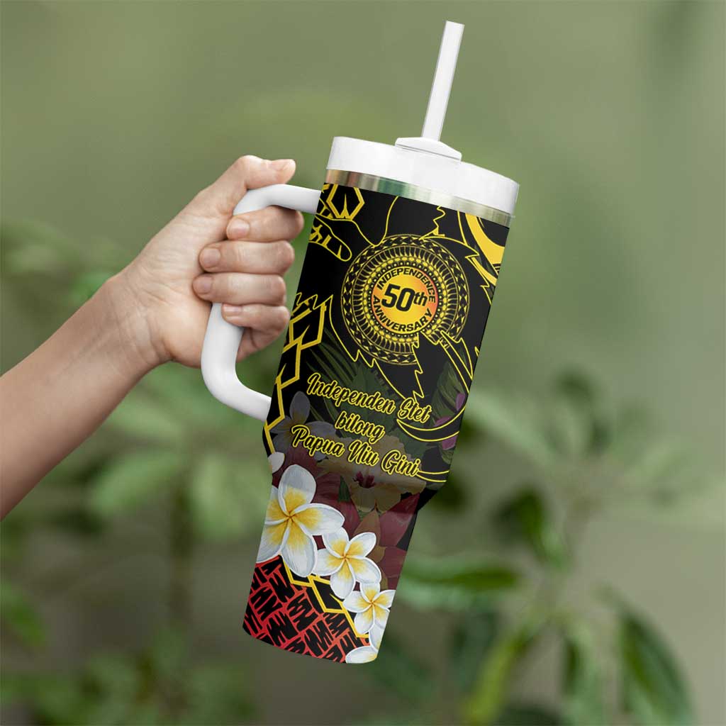 Papua New Guinea 50th Independence Anniversary Tumbler With Handle Independen Stet bilong Papua Niu Gini LT14 - Polynesian Pride