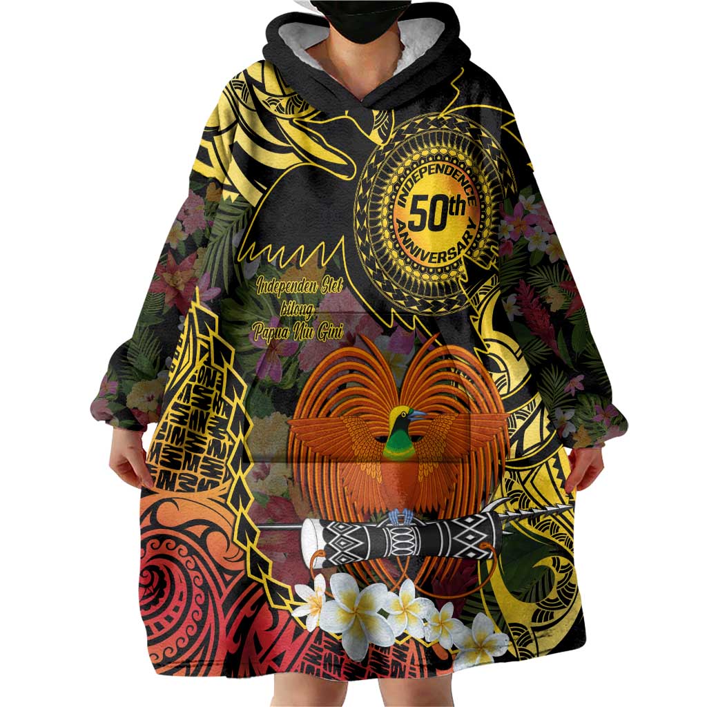 Papua New Guinea 50th Independence Anniversary Wearable Blanket Hoodie Independen Stet bilong Papua Niu Gini LT14 - Polynesian Pride