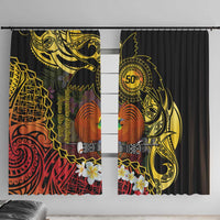 Papua New Guinea 50th Independence Anniversary Window Curtain Independen Stet bilong Papua Niu Gini LT14 With Hooks Black - Polynesian Pride