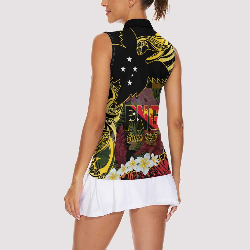 Papua New Guinea 50th Independence Anniversary Women Sleeveless Polo Shirt Independen Stet bilong Papua Niu Gini LT14 - Polynesian Pride