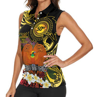 Papua New Guinea 50th Independence Anniversary Women Sleeveless Polo Shirt Independen Stet bilong Papua Niu Gini LT14 - Polynesian Pride
