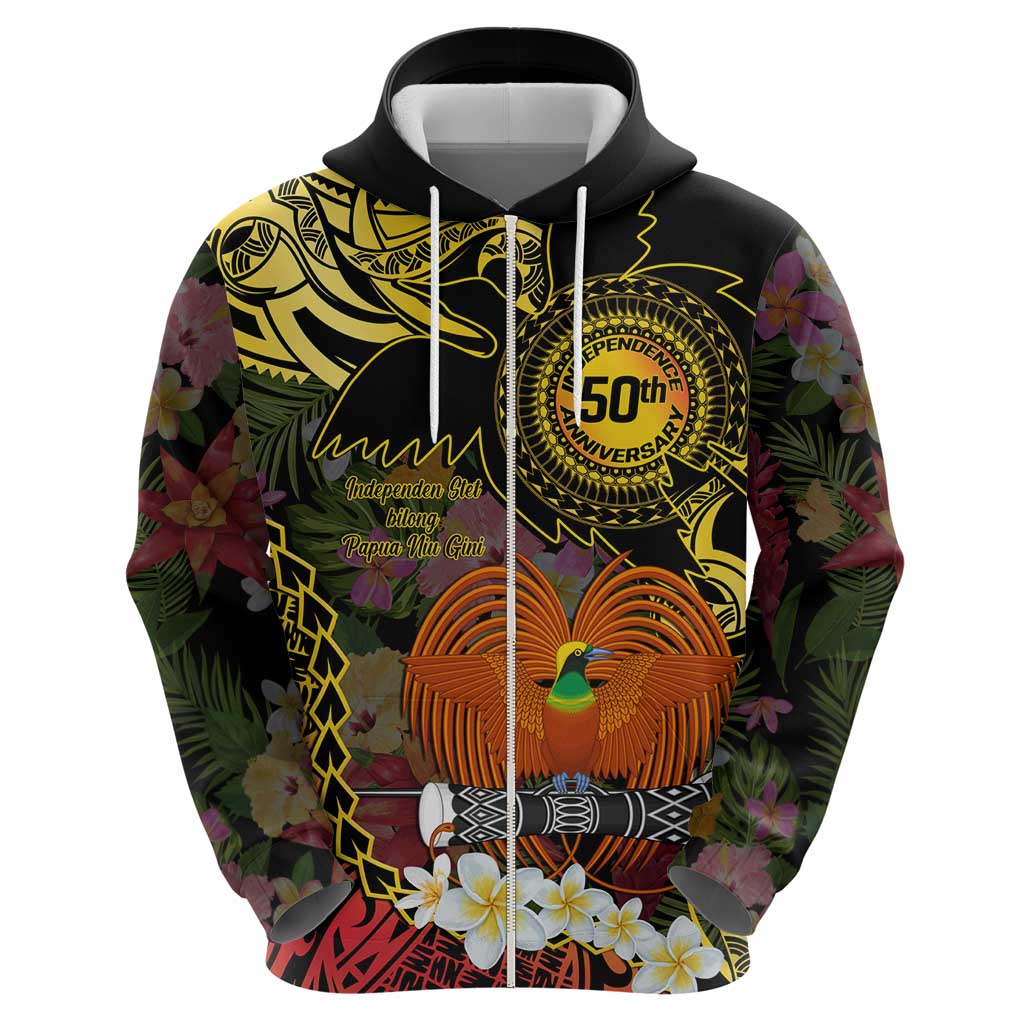 Papua New Guinea 50th Independence Anniversary Zip Hoodie Independen Stet bilong Papua Niu Gini LT14 - Polynesian Pride