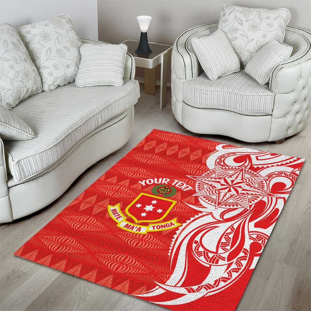 Personalised Kolisi Tonga Area Rug Mate Maa Tonga Ngatu Pattern - Polynesian Pride