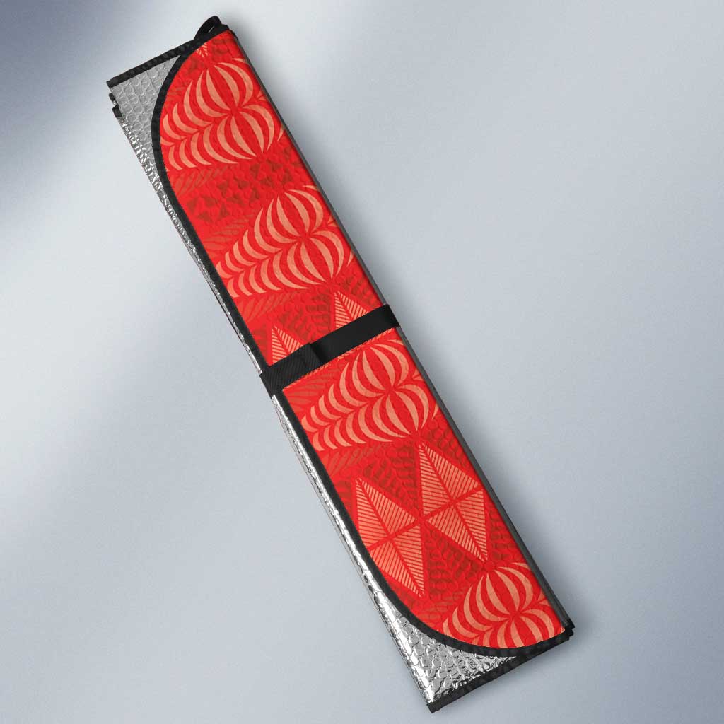 Personalised Kolisi Tonga Auto Sun Shade Mate Maa Tonga Ngatu Pattern - Polynesian Pride