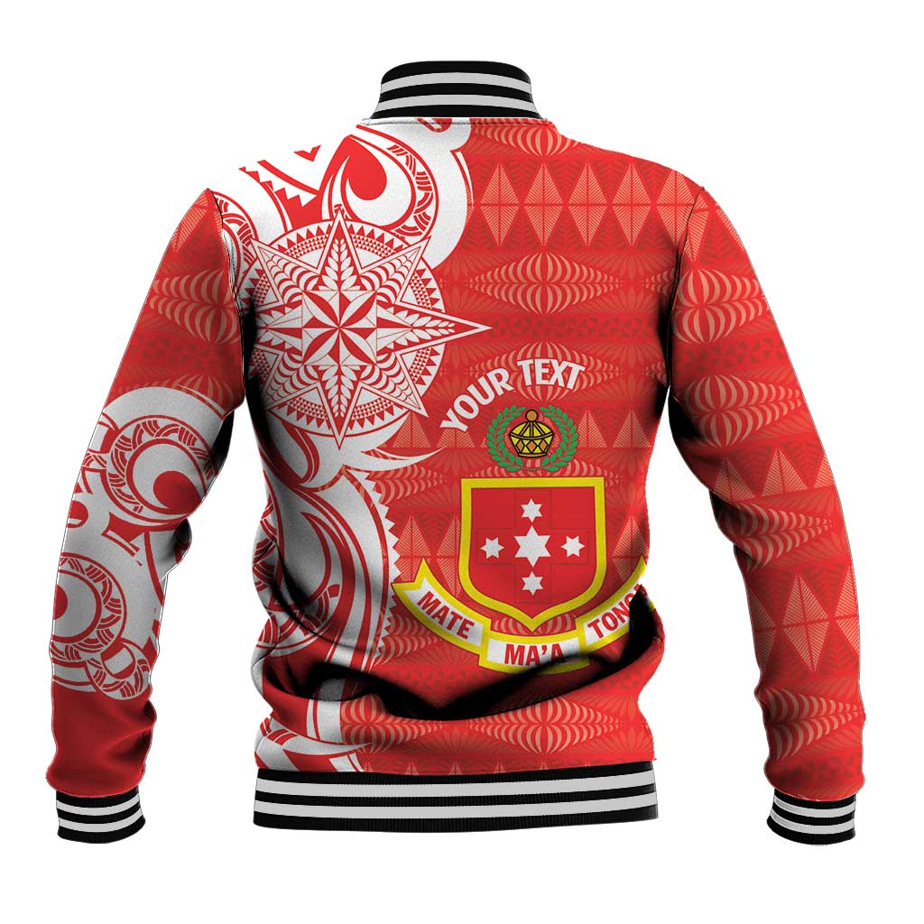Personalised Kolisi Tonga Baseball Jacket Mate Maa Tonga Ngatu Pattern LT14 - Polynesian Pride