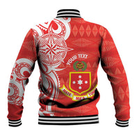 Personalised Kolisi Tonga Baseball Jacket Mate Maa Tonga Ngatu Pattern LT14 - Polynesian Pride