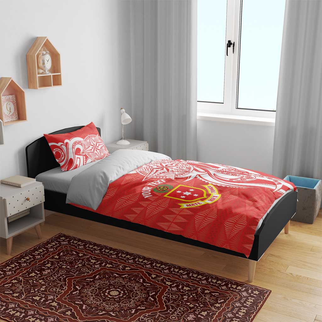 Personalised Kolisi Tonga Bedding Set Mate Maa Tonga Ngatu Pattern - Polynesian Pride