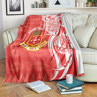 Personalised Kolisi Tonga Blanket Mate Maa Tonga Ngatu Pattern LT14 Red - Polynesian Pride