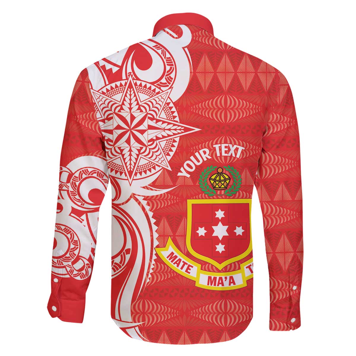 Personalised Kolisi Tonga Family Matching Off The Shoulder Long Sleeve Dress and Hawaiian Shirt Mate Maa Tonga Ngatu Pattern LT14 - Polynesian Pride