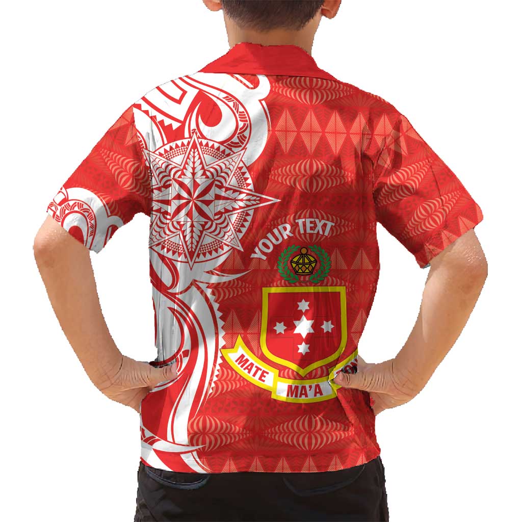 Personalised Kolisi Tonga Family Matching Off Shoulder Maxi Dress and Hawaiian Shirt Mate Maa Tonga Ngatu Pattern - Polynesian Pride