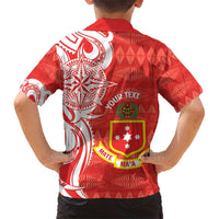 Personalised Kolisi Tonga Family Matching Short Sleeve Bodycon Dress and Hawaiian Shirt Mate Maa Tonga Ngatu Pattern LT14 - Polynesian Pride