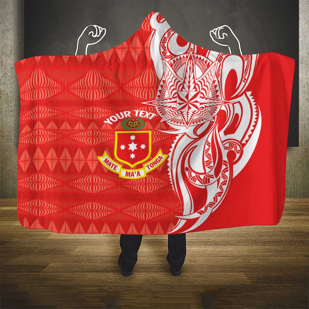Personalised Kolisi Tonga Hooded Blanket Mate Maa Tonga Ngatu Pattern - Polynesian Pride