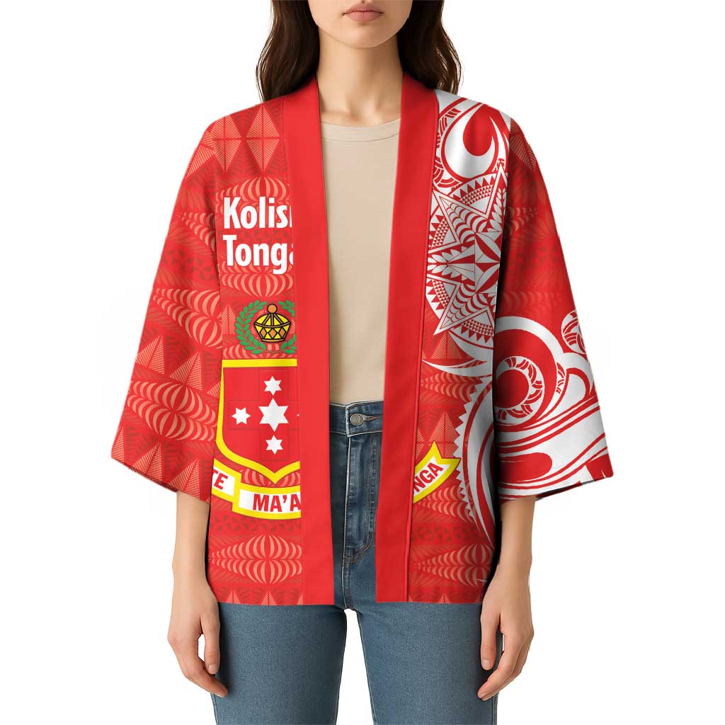 Personalised Kolisi Tonga Kimono Mate Maa Tonga Ngatu Pattern - Polynesian Pride