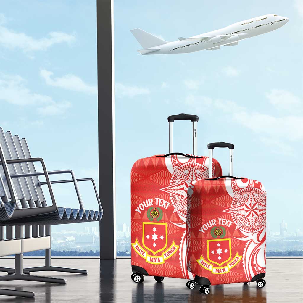 Personalised Kolisi Tonga Luggage Cover Mate Maa Tonga Ngatu Pattern - Polynesian Pride