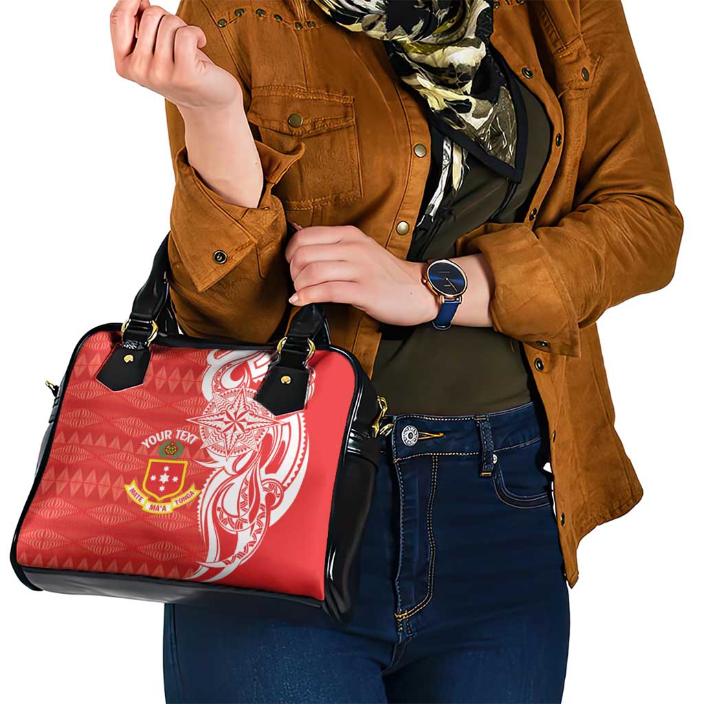 Personalised Kolisi Tonga Shoulder Handbag Mate Maa Tonga Ngatu Pattern - Polynesian Pride