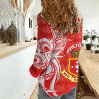 Personalised Kolisi Tonga Women Casual Shirt Mate Maa Tonga Ngatu Pattern LT14 - Polynesian Pride