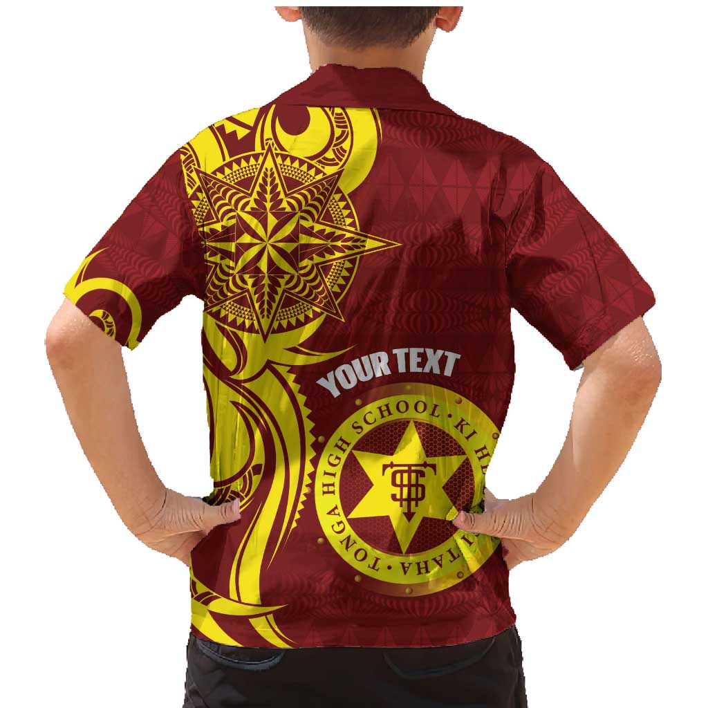 Personalised Tonga High School Family Matching Mermaid Dress and Hawaiian Shirt THS Tongan Ngatu Pattern LT14 - Polynesian Pride