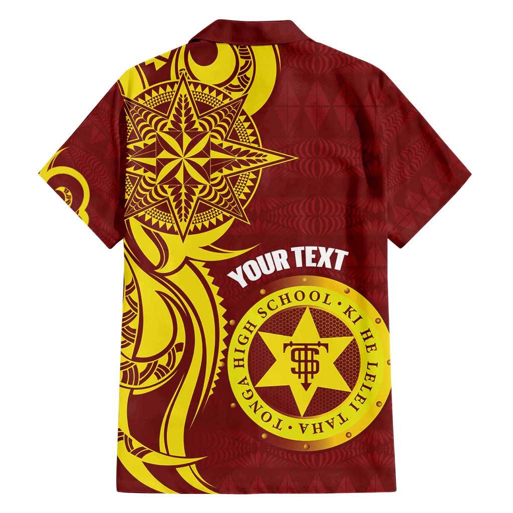 Personalised Tonga High School Family Matching Off Shoulder Maxi Dress and Hawaiian Shirt THS Tongan Ngatu Pattern LT14 - Polynesian Pride