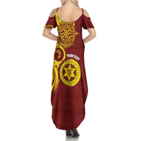 Personalised Tonga High School Family Matching Summer Maxi Dress and Hawaiian Shirt THS Tongan Ngatu Pattern LT14 - Polynesian Pride