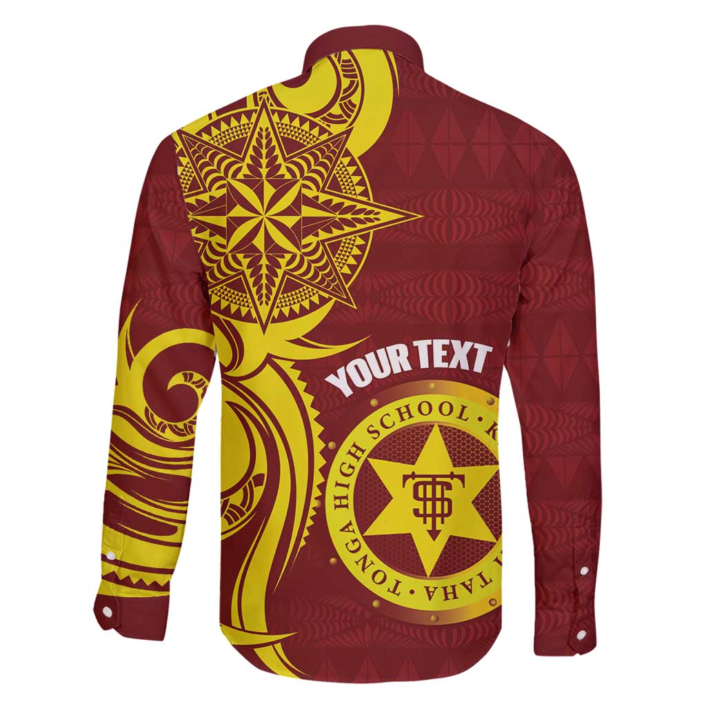 Personalised Tonga High School Family Matching Tank Maxi Dress and Hawaiian Shirt THS Tongan Ngatu Pattern LT14 - Polynesian Pride