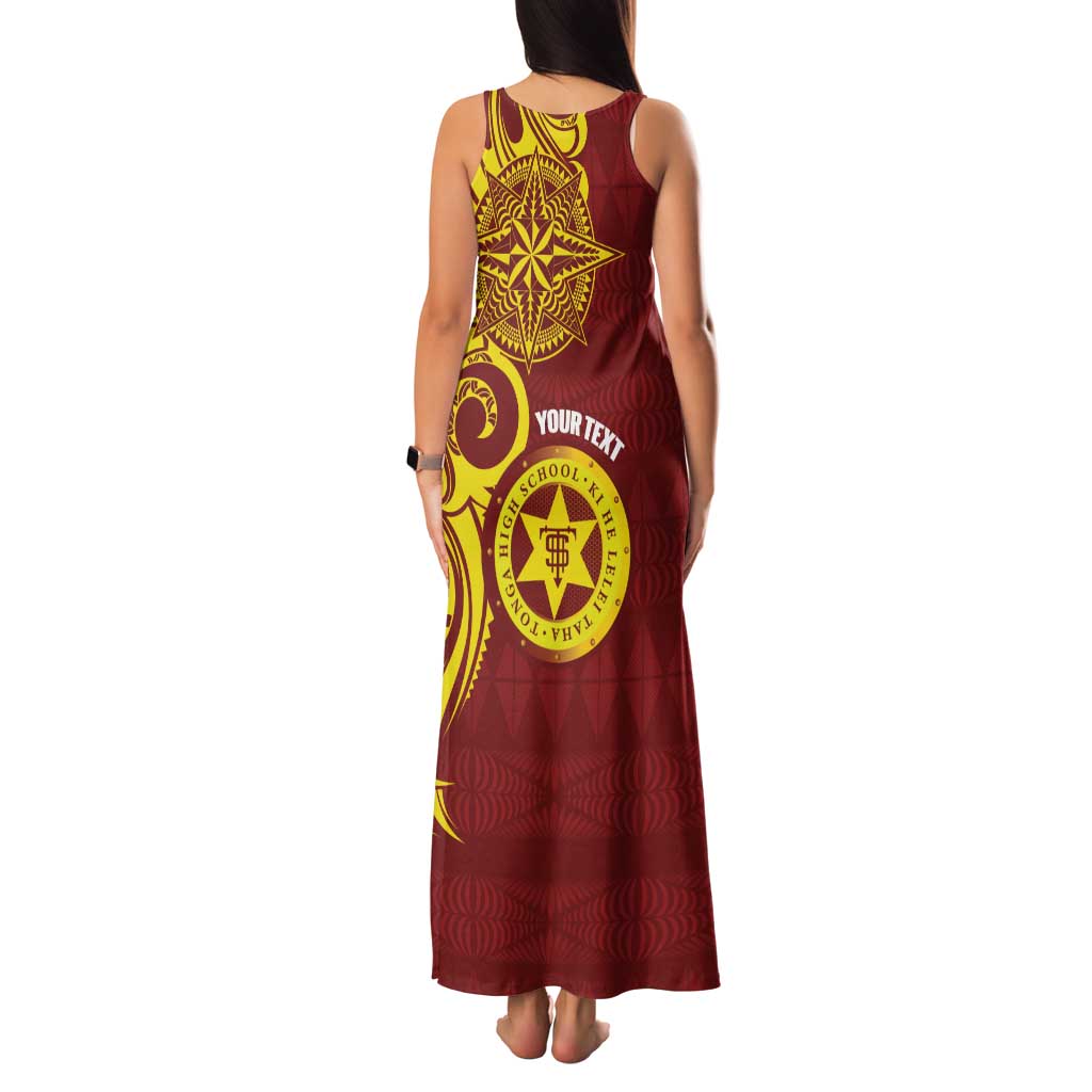 Personalised Tonga High School Family Matching Tank Maxi Dress and Hawaiian Shirt THS Tongan Ngatu Pattern LT14 - Polynesian Pride