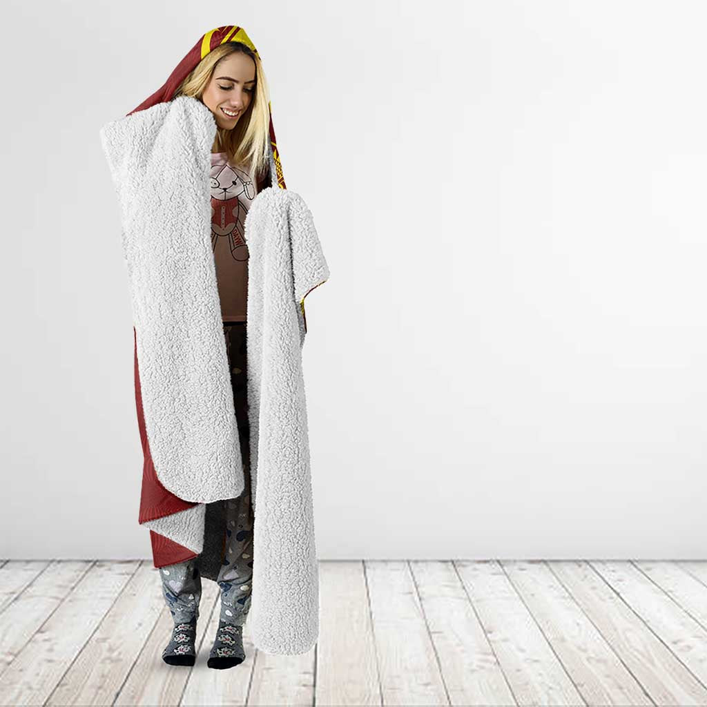 Personalised Tonga High School Hooded Blanket THS Tongan Ngatu Pattern - Polynesian Pride