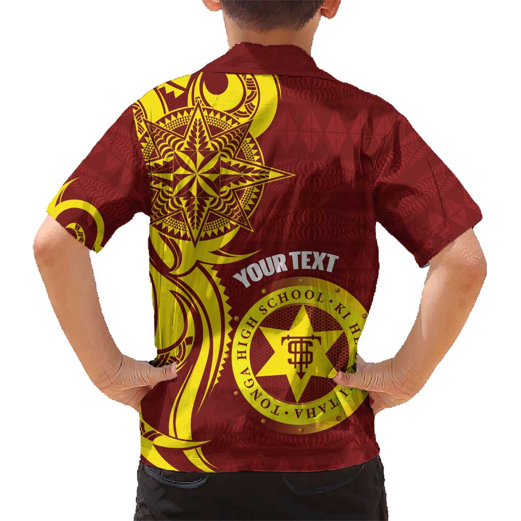 Personalised Tonga High School Kid Hawaiian Shirt THS Tongan Ngatu Pattern LT14 - Polynesian Pride