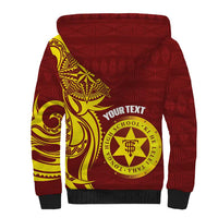 Personalised Tonga High School Sherpa Hoodie THS Tongan Ngatu Pattern LT14 - Polynesian Pride