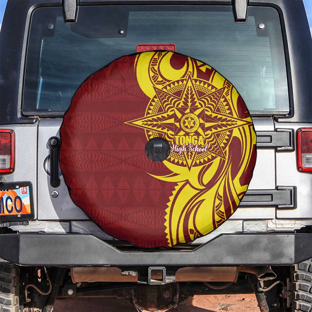 Personalised Tonga High School Spare Tire Cover THS Tongan Ngatu Pattern - Polynesian Pride