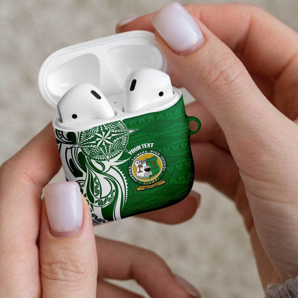 Personalised Liahona - Saineha High School AirPods Case Tongan Ngatu Pattern - Polynesian Pride