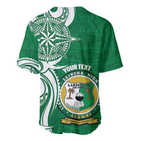Personalised Liahona - Saineha High School Baseball Jersey Tongan Ngatu Pattern LT14 - Polynesian Pride