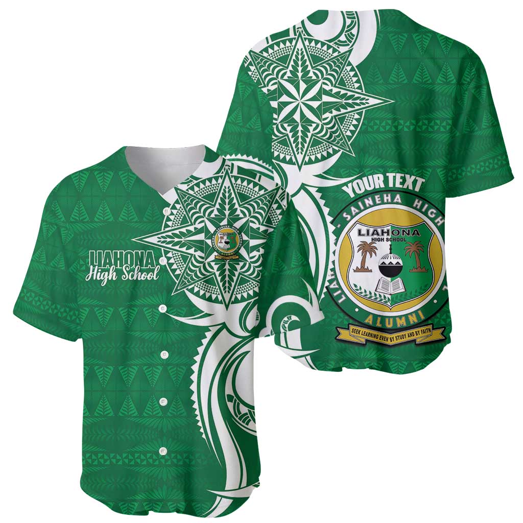 Personalised Liahona - Saineha High School Baseball Jersey Tongan Ngatu Pattern LT14 - Polynesian Pride