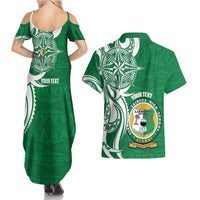 Personalised Liahona - Saineha High School Couples Matching Summer Maxi Dress and Hawaiian Shirt Tongan Ngatu Pattern LT14 - Polynesian Pride