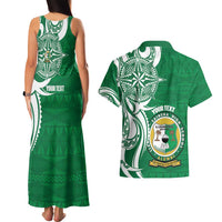 Personalised Liahona - Saineha High School Couples Matching Tank Maxi Dress and Hawaiian Shirt Tongan Ngatu Pattern LT14 - Polynesian Pride