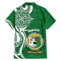 Personalised Liahona - Saineha High School Family Matching Off Shoulder Maxi Dress and Hawaiian Shirt Tongan Ngatu Pattern LT14 - Polynesian Pride