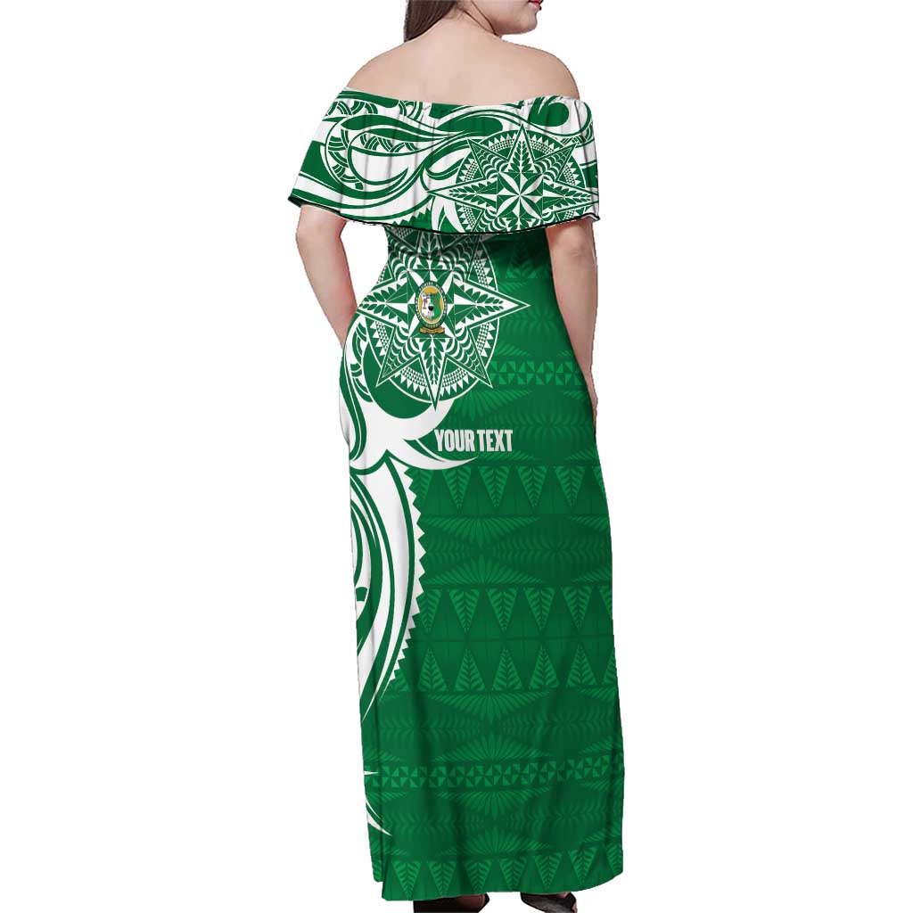 Personalised Liahona - Saineha High School Family Matching Off Shoulder Maxi Dress and Hawaiian Shirt Tongan Ngatu Pattern LT14 - Polynesian Pride