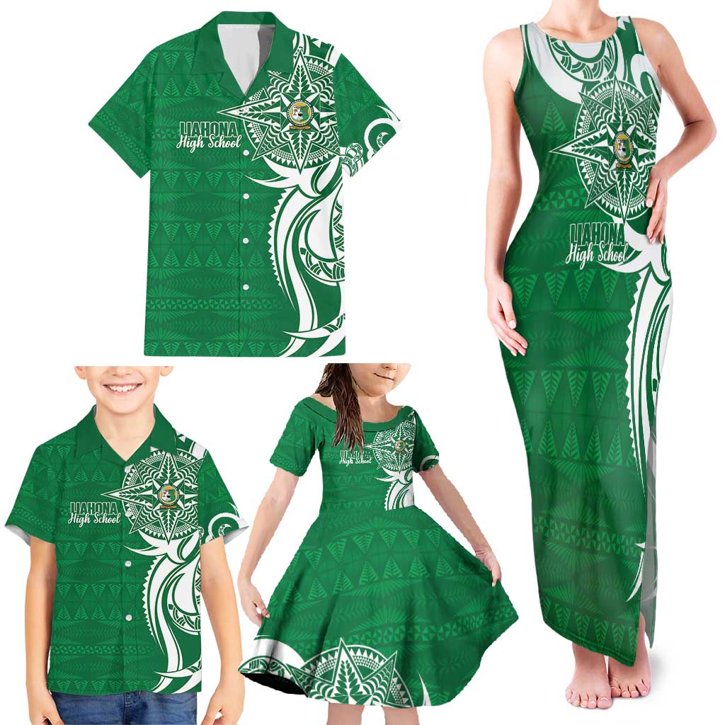 Personalised Liahona - Saineha High School Family Matching Tank Maxi Dress and Hawaiian Shirt Tongan Ngatu Pattern LT14 - Polynesian Pride