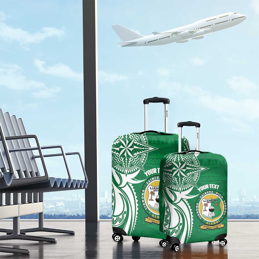 Personalised Liahona - Saineha High School Luggage Cover Tongan Ngatu Pattern - Polynesian Pride