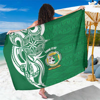 Personalised Liahona - Saineha High School Sarong Tongan Ngatu Pattern LT14 One Size 44 x 66 inches Green - Polynesian Pride