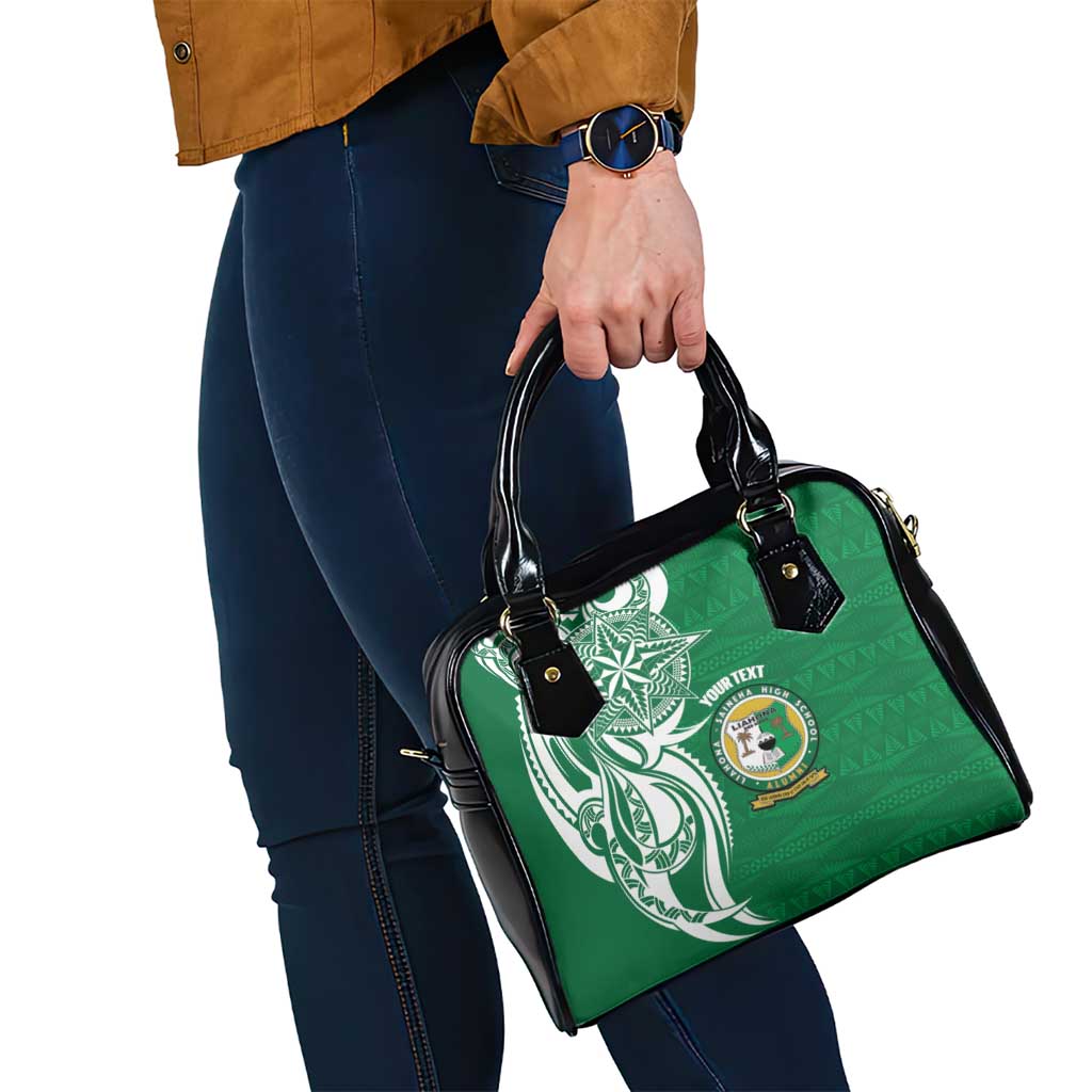 Personalised Liahona - Saineha High School Shoulder Handbag Tongan Ngatu Pattern - Polynesian Pride