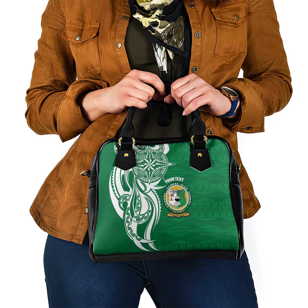 Personalised Liahona - Saineha High School Shoulder Handbag Tongan Ngatu Pattern - Polynesian Pride