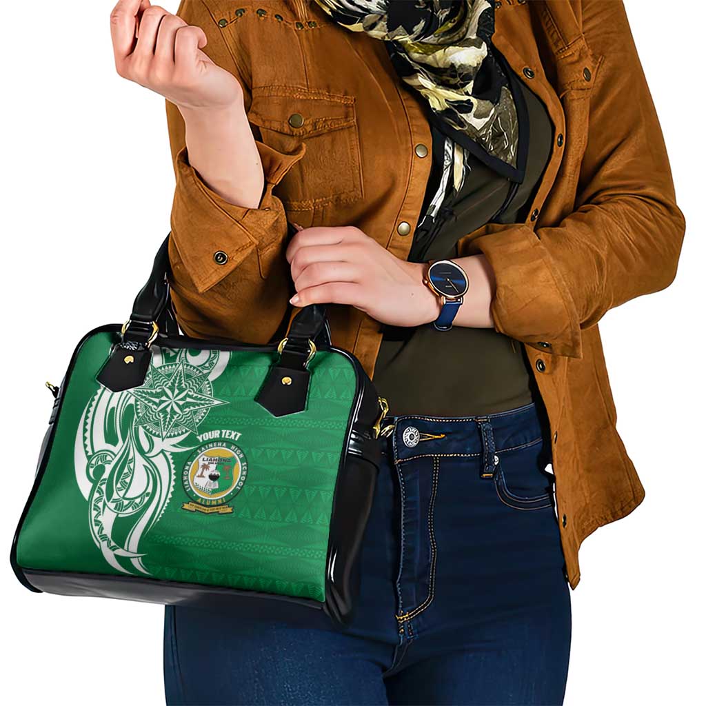 Personalised Liahona - Saineha High School Shoulder Handbag Tongan Ngatu Pattern - Polynesian Pride