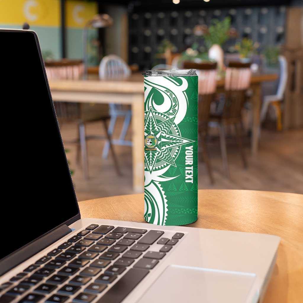 Personalised Liahona - Saineha High School Skinny Tumbler Tongan Ngatu Pattern LT14 - Polynesian Pride